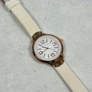 Anne Klein Watch Womens 37mm Round White Dial Gold Tone Quartz New Battery
